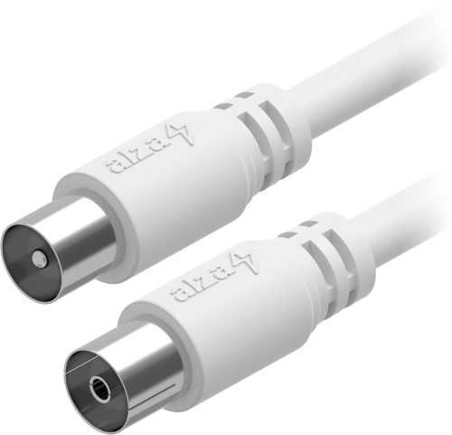 Koax kábel AlzaPower Core Coaxial IEC (M) - IEC (F)  1m fehér