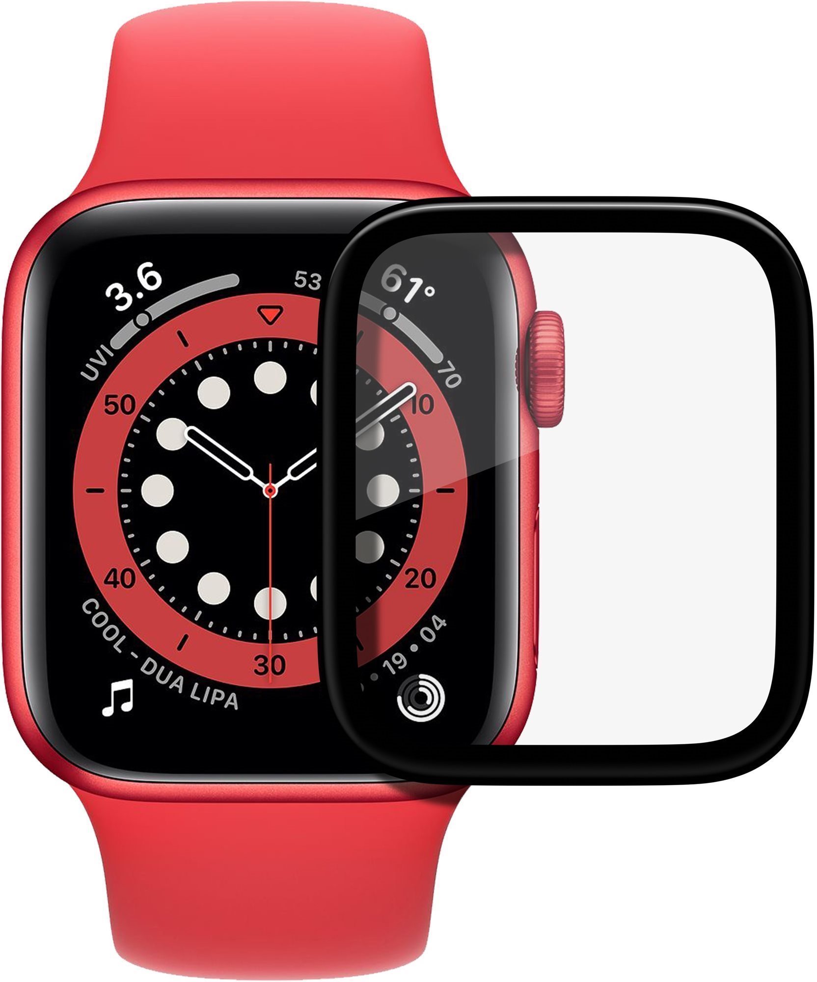 Üvegfólia AlzaGuard FlexGlass Apple Watch 44mm okosórához