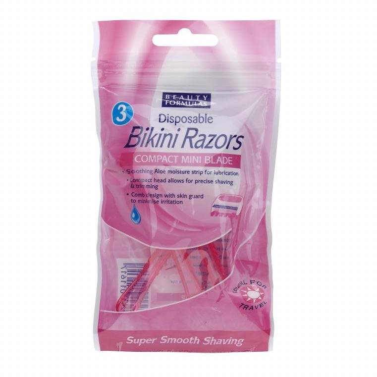 Női borotva BEAUTY FORMULAS Disposable Bikini Razors 3 db