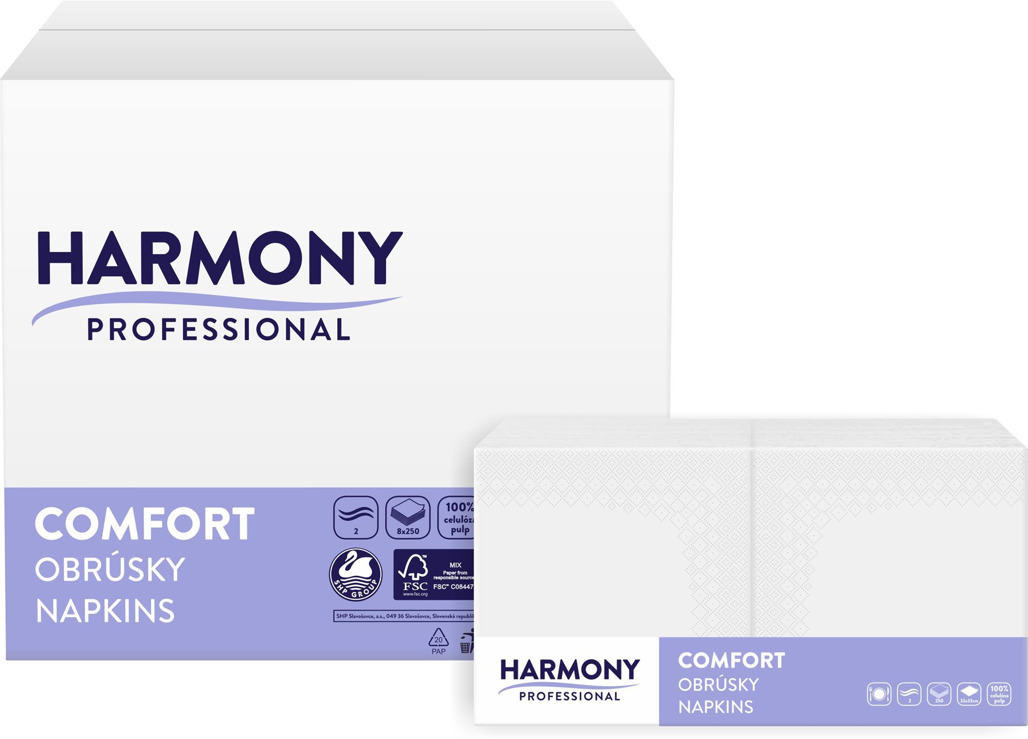 Papírszalvéta HARMONY Professional Comfort fehér