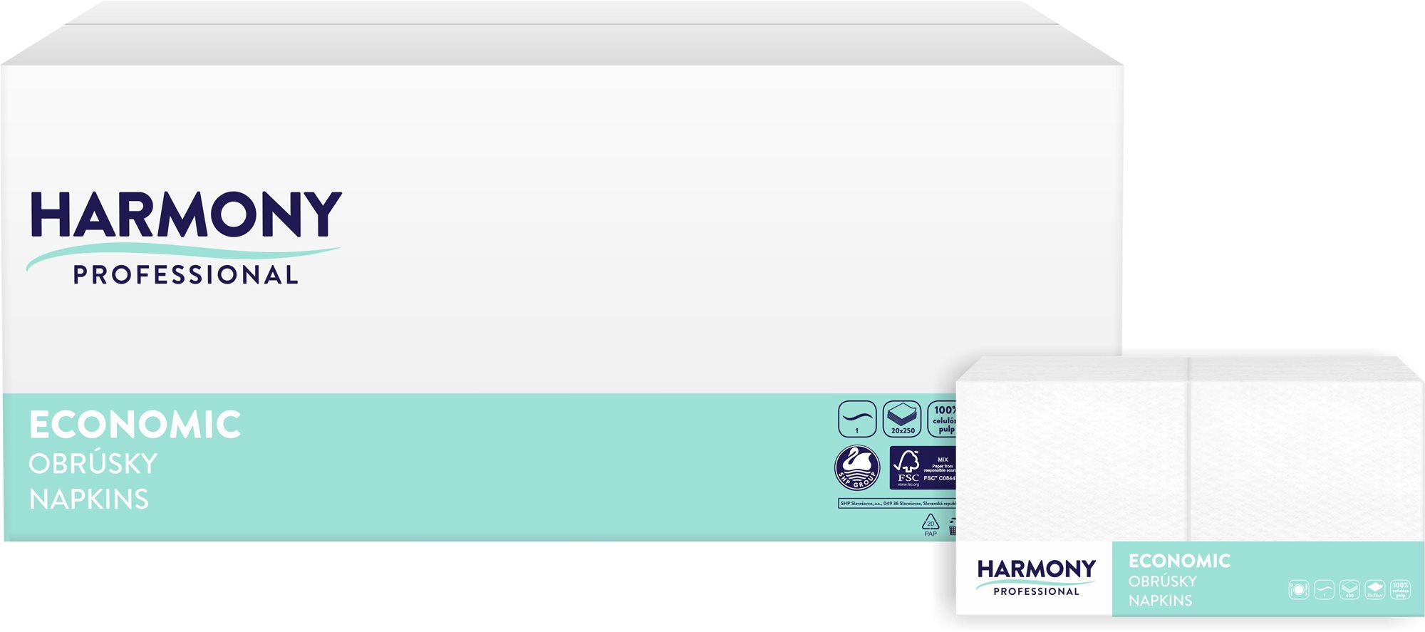 Papírszalvéta HARMONY Professional Economic fehér