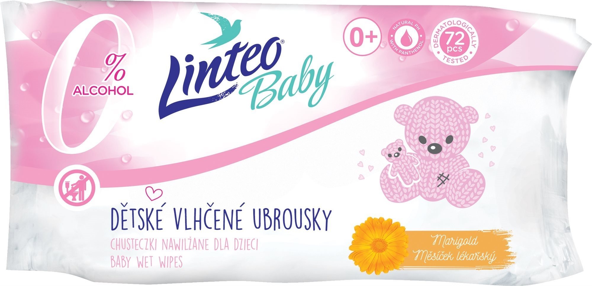 Popsitörlő LINTEO Baba Soft & Cream 72 pce