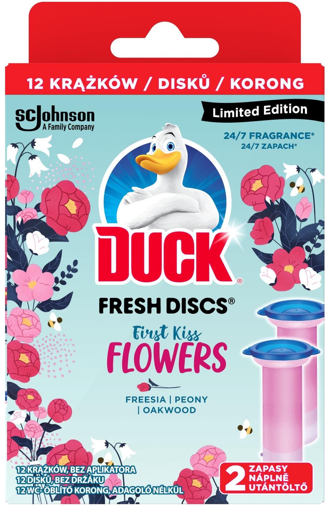 WC golyó DUCK Fresh Discs First Kiss Flowers 2× 36 ml