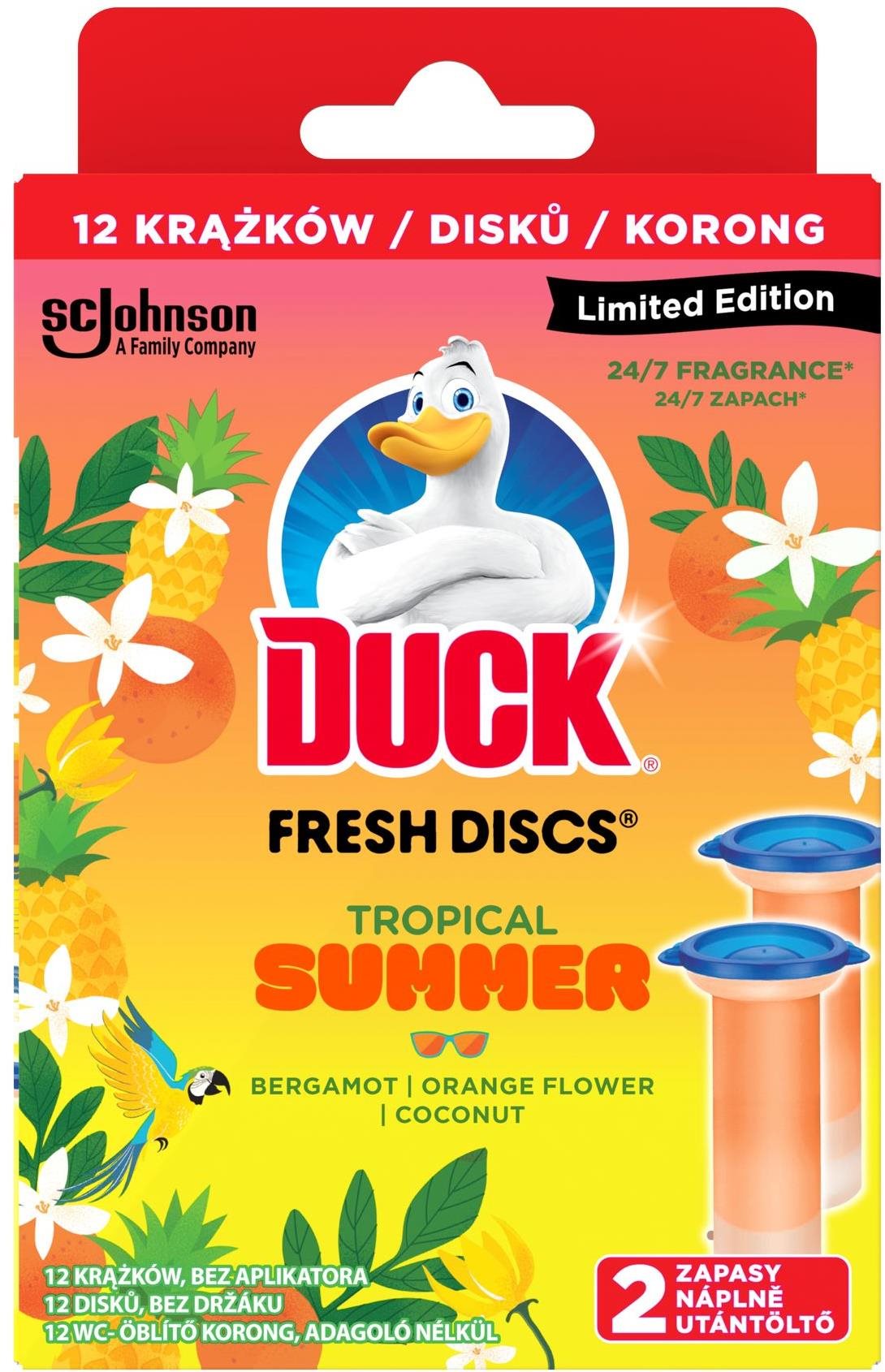 WC golyó DUCK Fresh Discs Tropical Summer 2× 36 ml