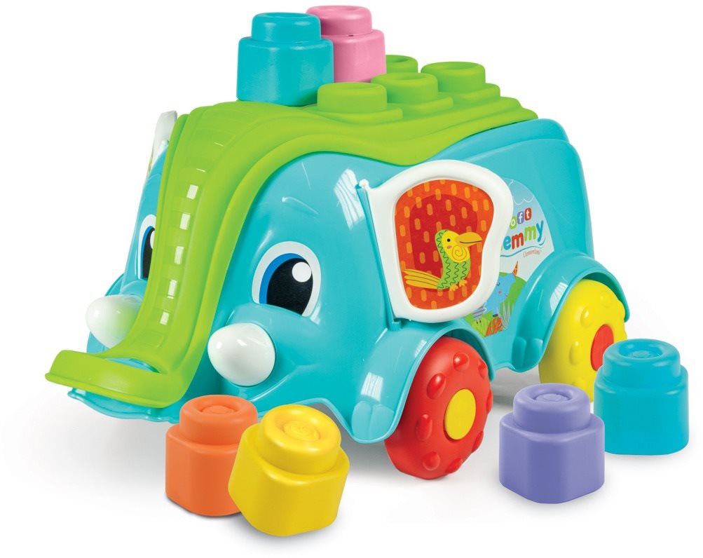 Babajáték Clementoni Clemmy baby - Elefántos kocsi kockákkal