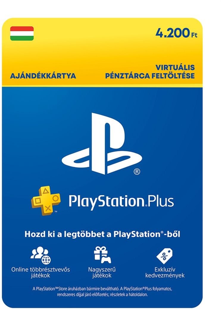 Feltöltőkártya PlayStation Plus Extra - 4200 Ft kredit (1M tagság) - HU