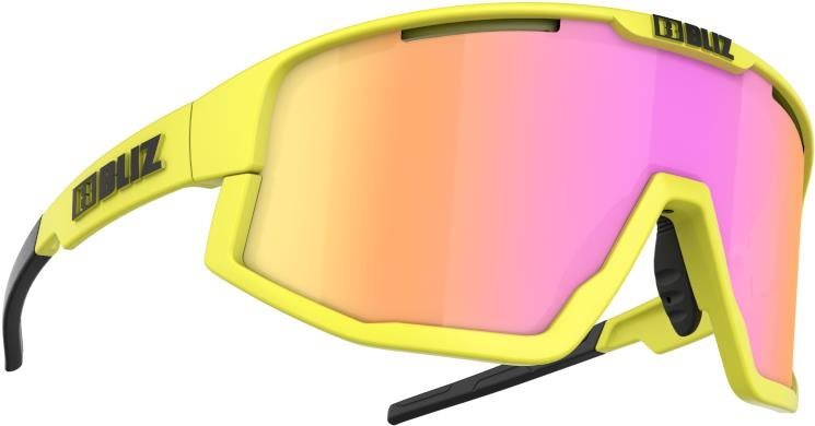 Kerékpáros szemüveg Bliz FUSION Matt Neon Yellow Brown w Purple multi Cat.3