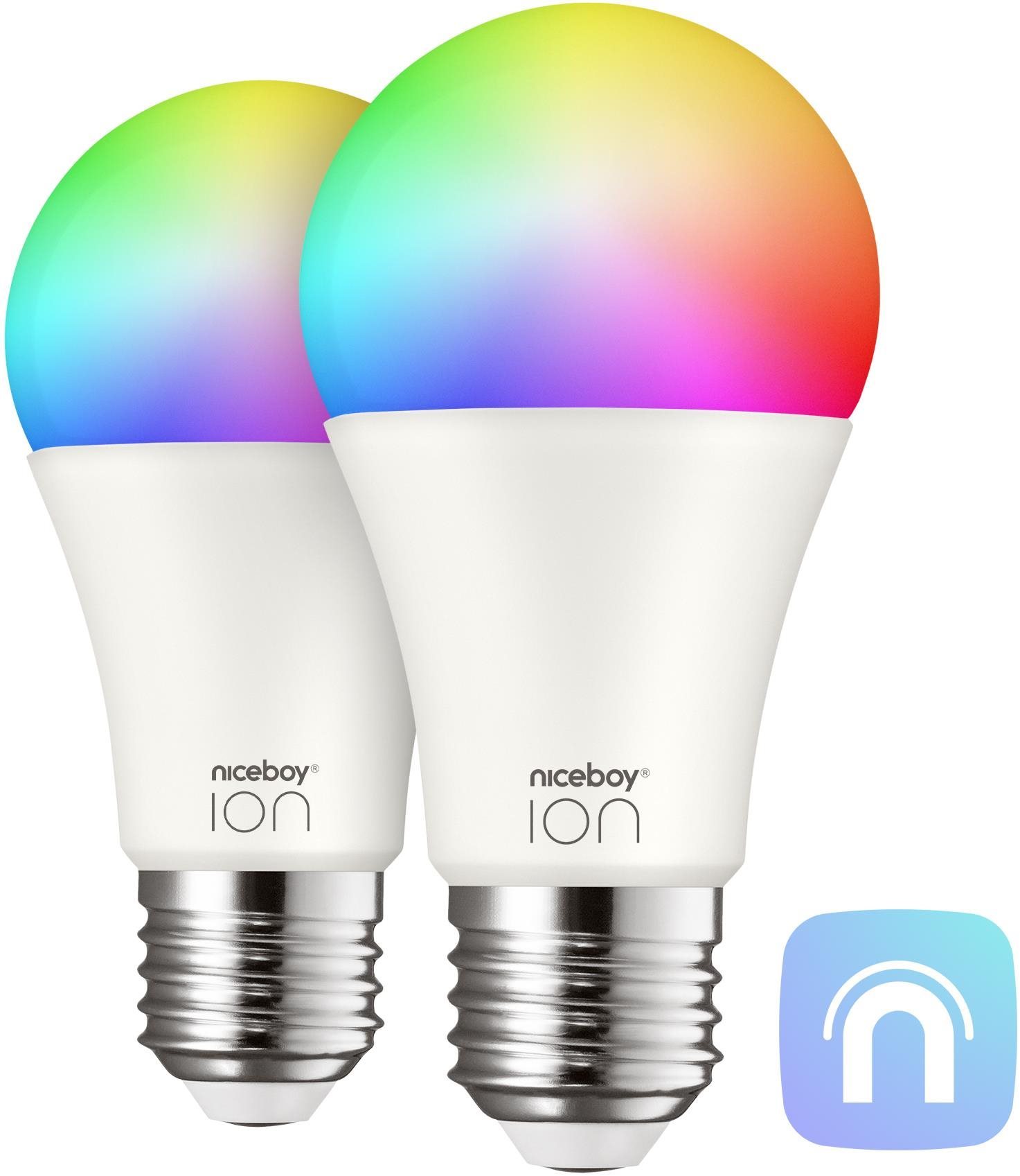 LED izzó Niceboy ION SmartBulb RGB E27 2 db-os szett