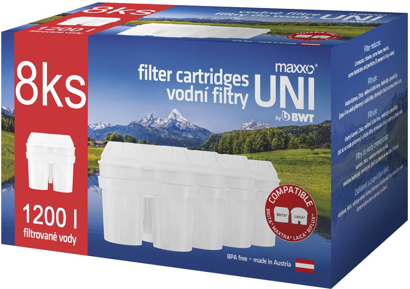 Szűrőpatron MAXXO univerzális tartalék filter Maxxo vízszűrőkhöz 8 db