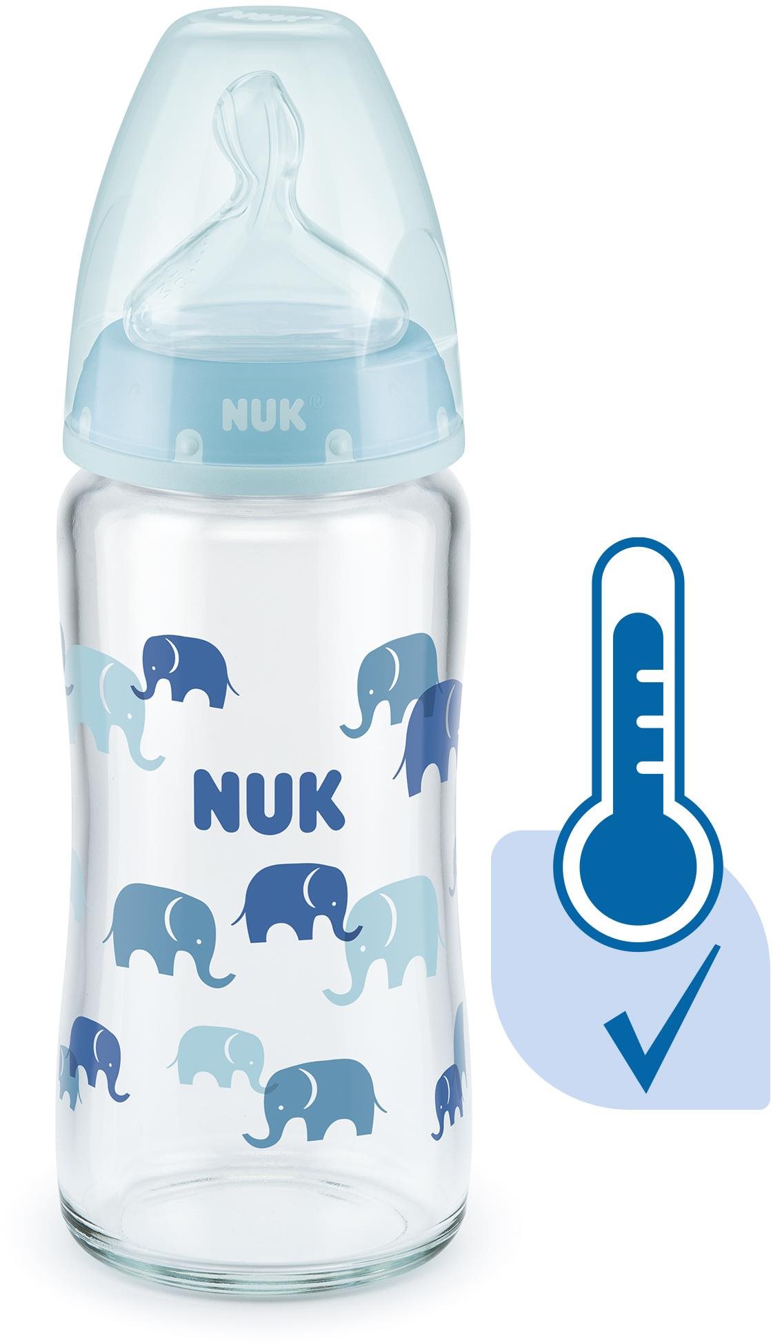 Cumisüveg NUK FC+ üveg cumisüveg hőmérséklet jelzővel 240 ml