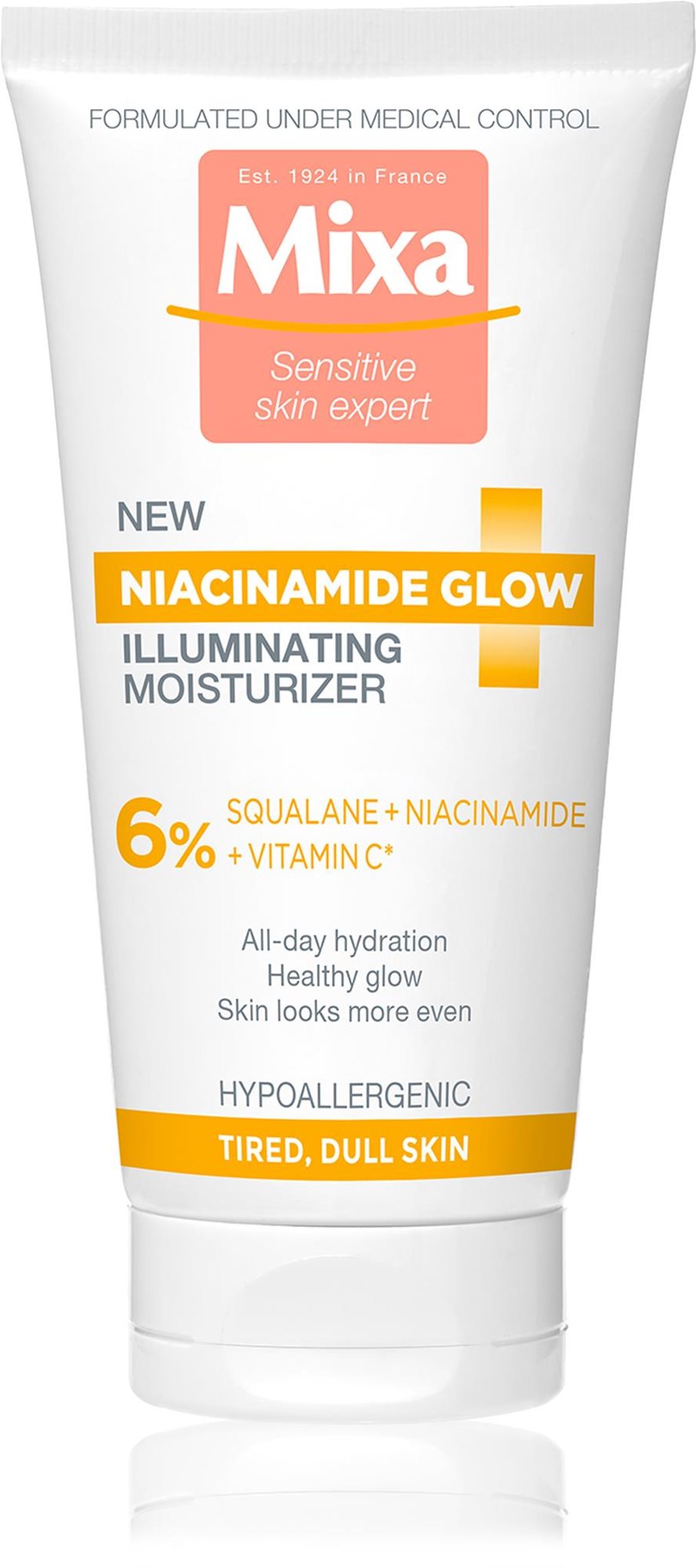 Arckrém MIXA Niacinamide Glow Akár 24H hidratációt nyújtó bőrvilágosító krém 50 ml