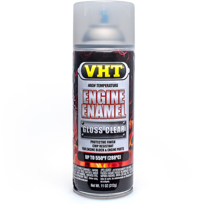 Festékspray VHT Engine Enamel átlátszó fedőlakk motorokhoz
