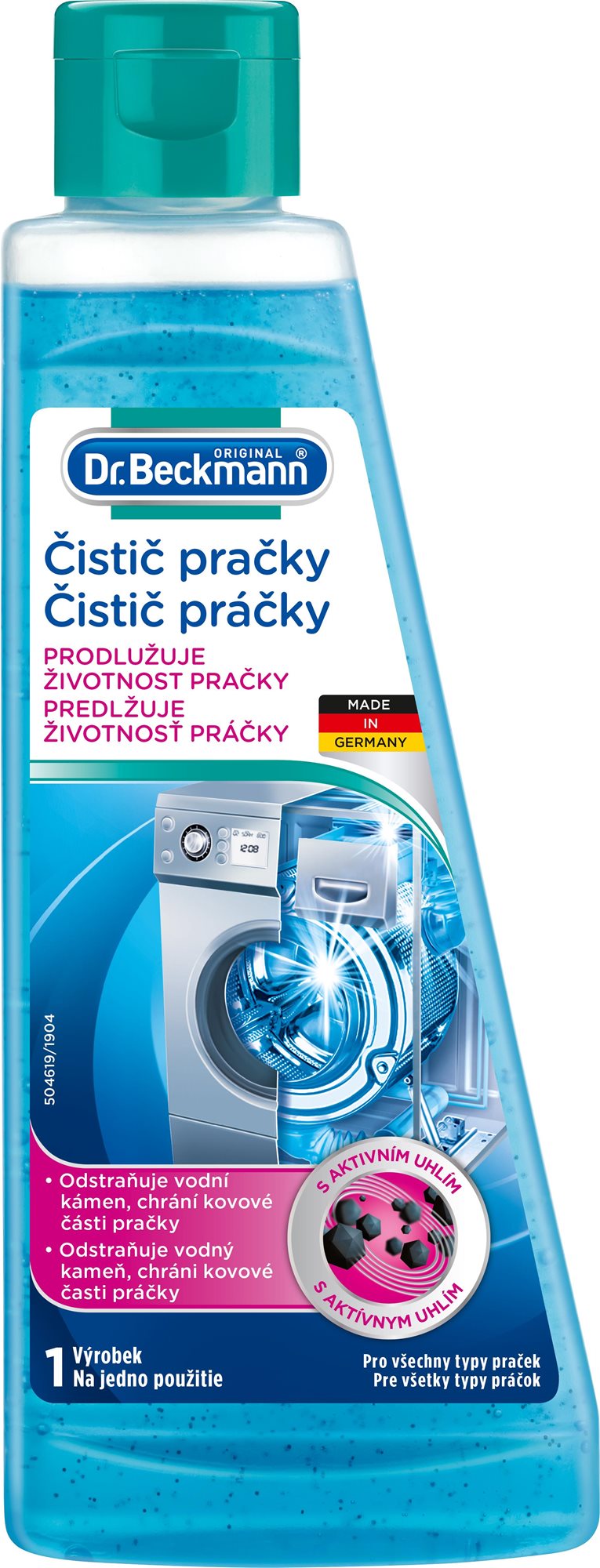 Mosógéptisztító DR. BECKMANN mosógép ápoló-tisztító aktív szénnel 250 ml