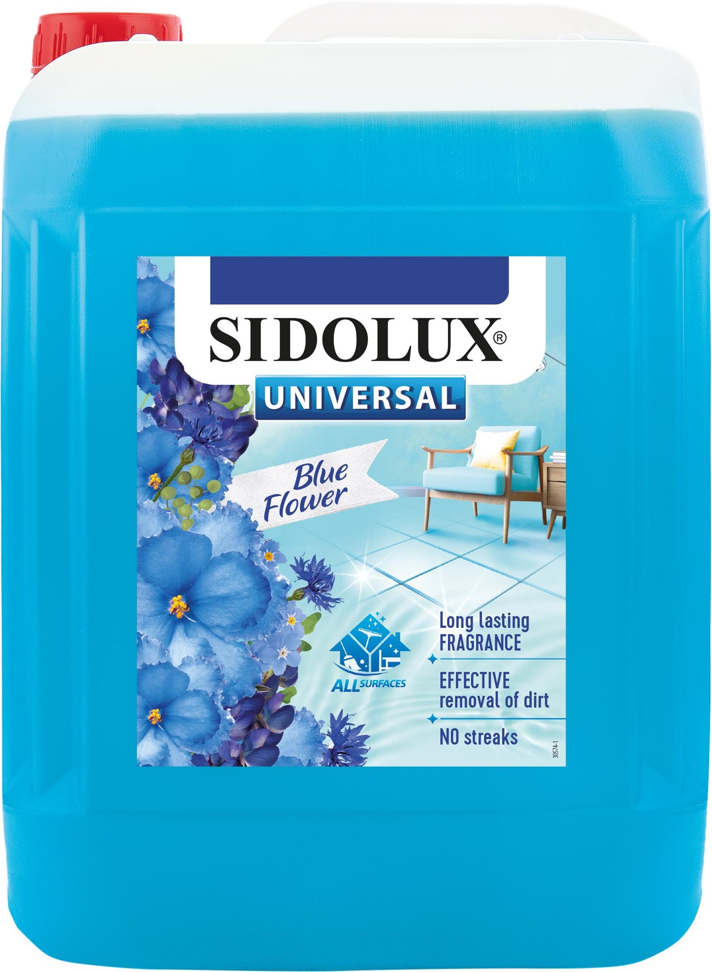 Padlótisztító SIDOLUX Universal Soda Power Blue Flower 5 l