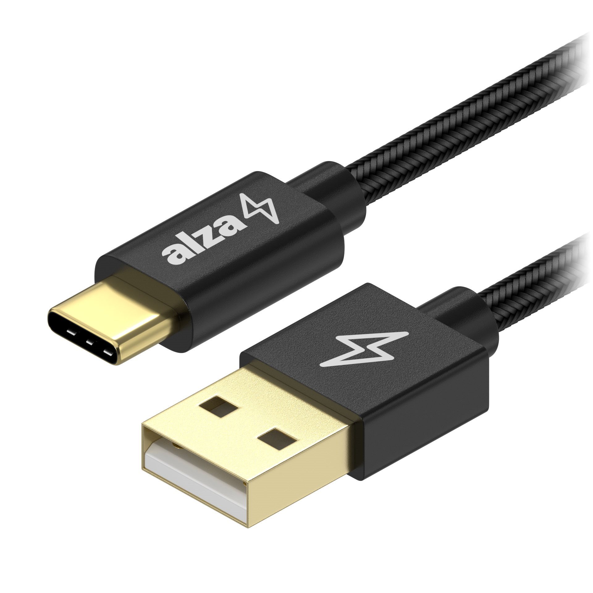 Adatkábel AlzaPower AluCore Charge 2.0 USB-C 2m Black
