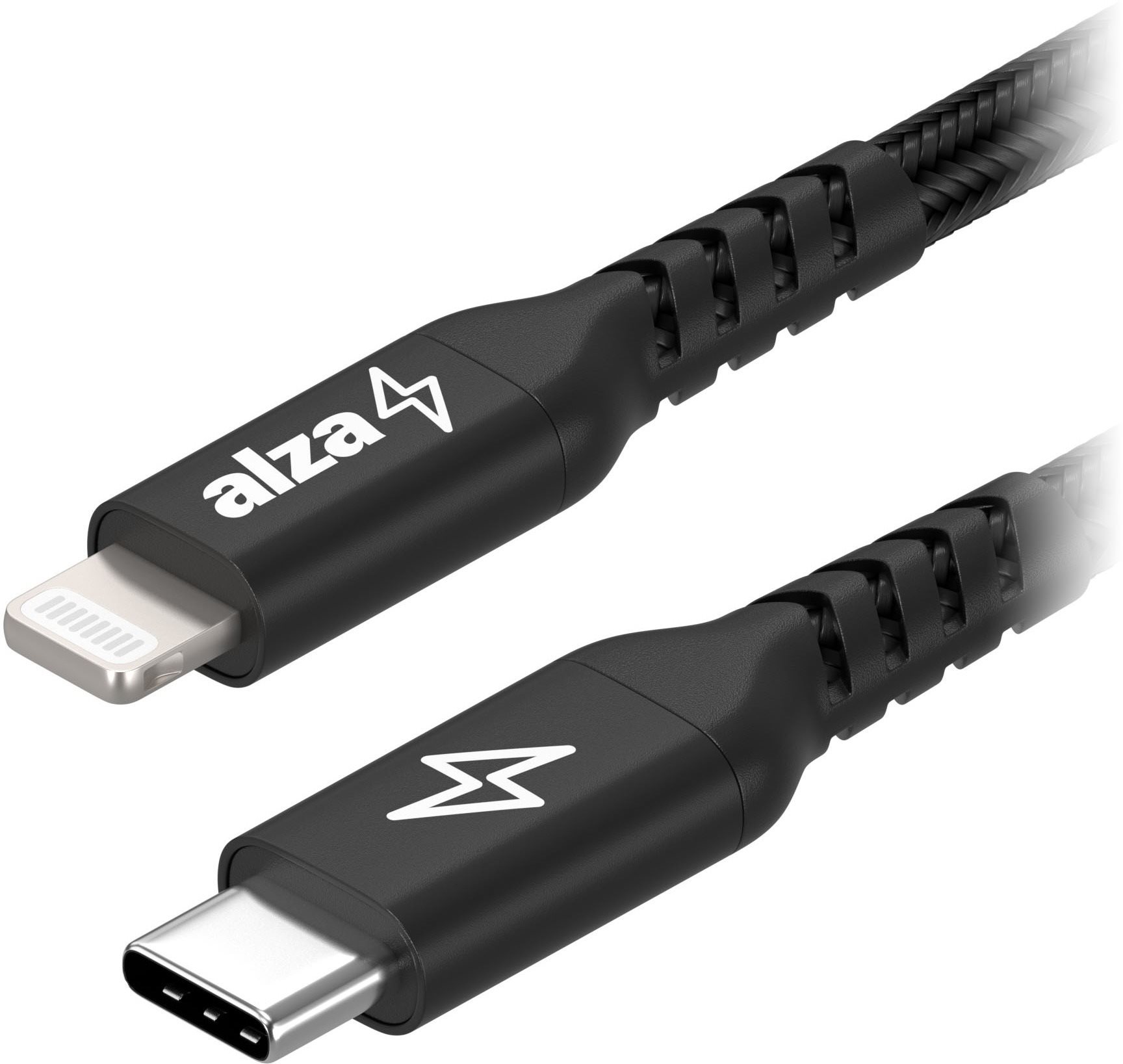 Adatkábel AlzaPower AluCore USB-C to Lightning MFi 3m fekete