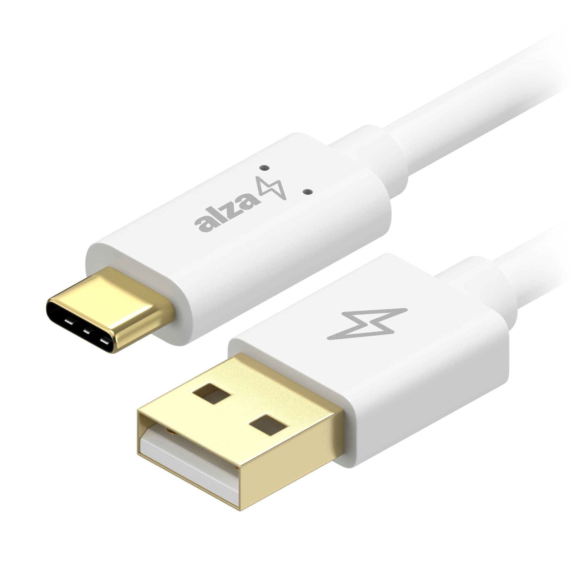 Adatkábel AlzaPower Core Charge 2.0 USB-C 2m fehér