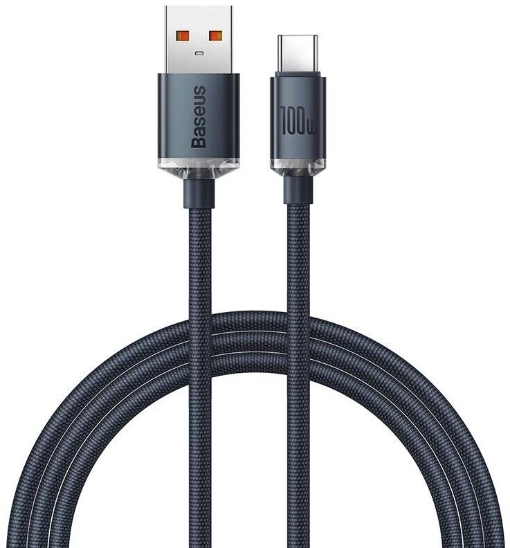 Adatkábel Baseus Crystal Shine Series USB-A/USB-C 100 W 2 m-es töltő/adatkábel
