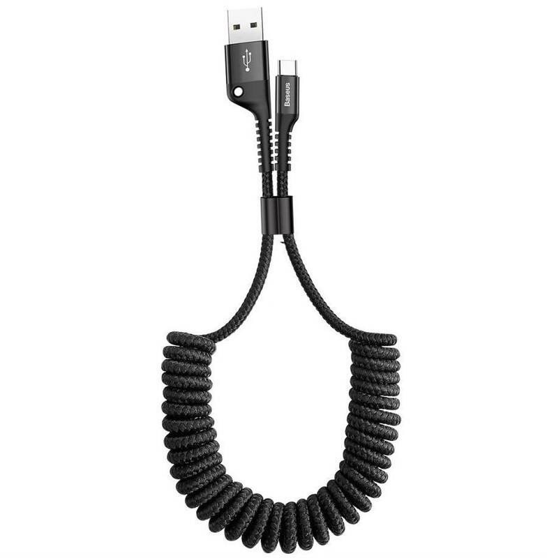 Adatkábel Baseus Fish Eye rugós töltő/adatkábel USB / USB-C