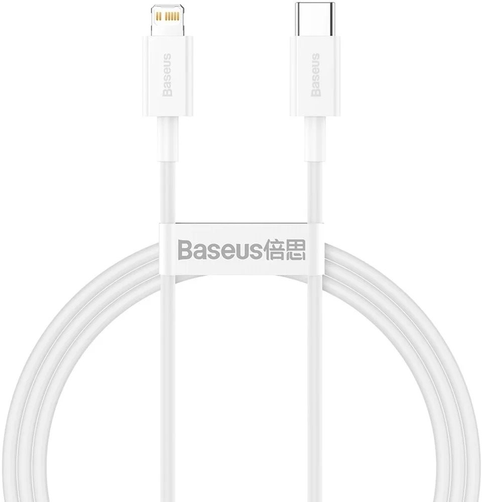 Adatkábel Baseus Superior Series Type-C/Lightning Gyorstöltő kábel 20 W 1 m fehér