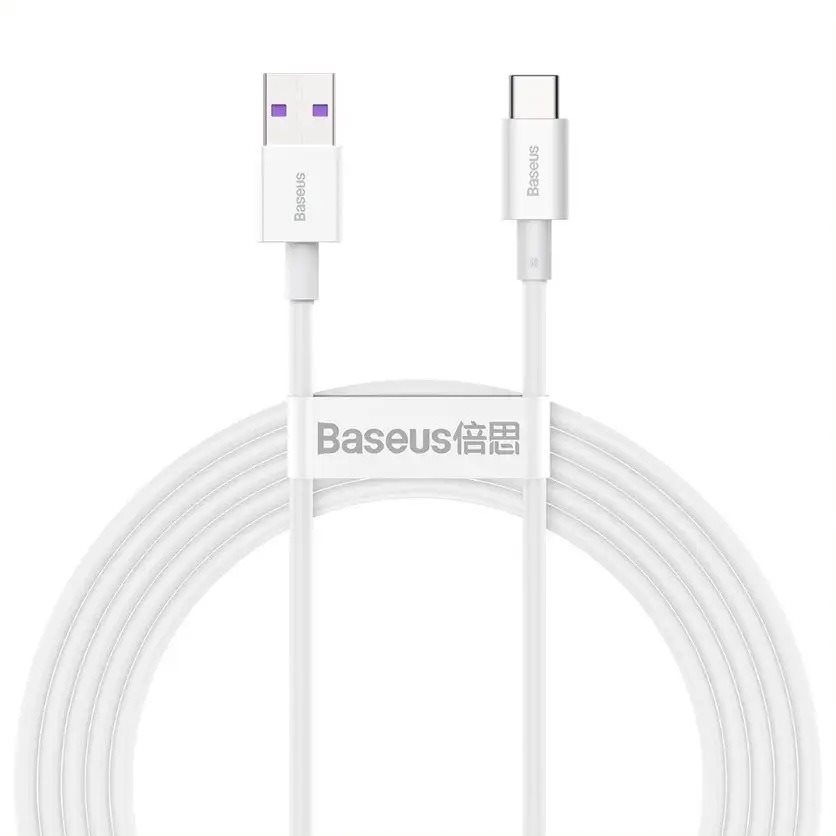 Adatkábel Baseus Superior Series USB/Type-C Gyorstöltő kábel 66 W 2 m fehér