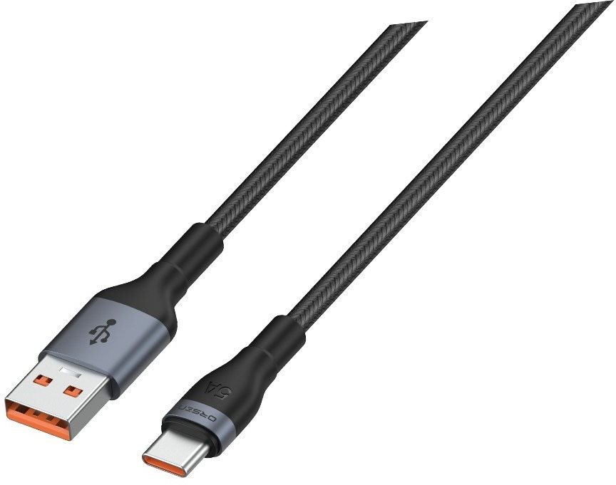 Adatkábel Eloop S7 USB-C -> USB-A 5A Kábel 1m Fekete