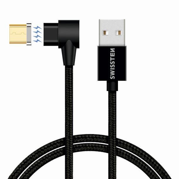 Adatkábel Swissten Arcade Mágneses textil adatkábel USB / microUSB 1
