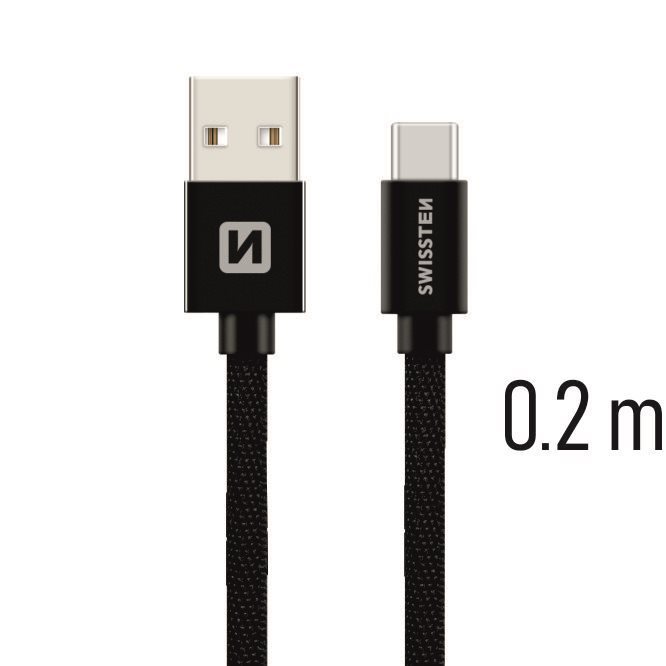 Adatkábel Swissten textil adatkábel USB-C 0