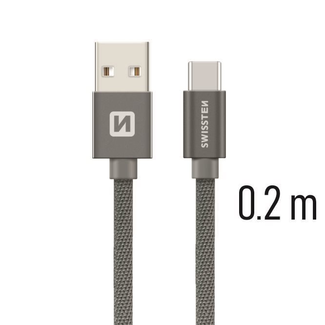 Adatkábel Swissten textil adatkábel USB-C 0