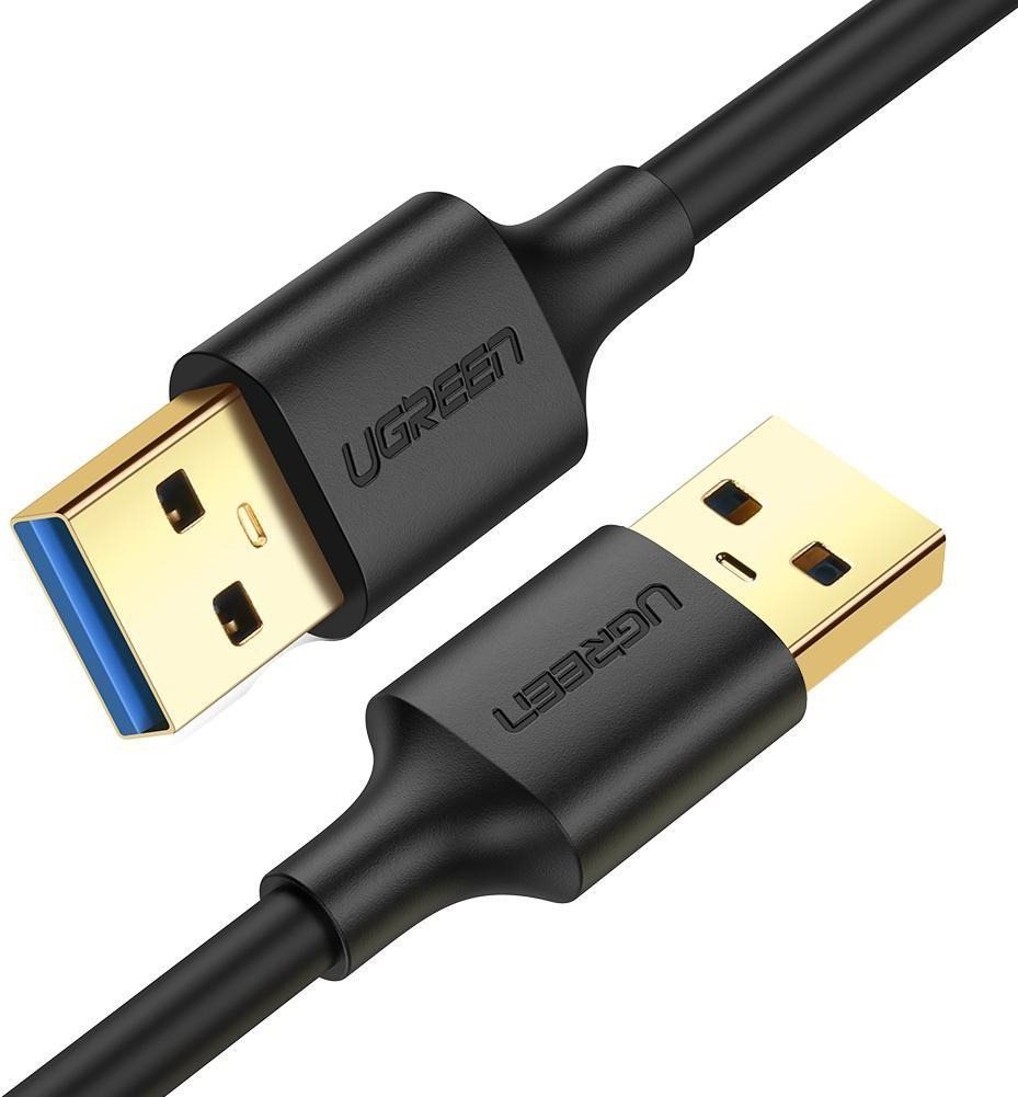 Adatkábel Ugreen USB 3.0 (M) to USB 3.0 (M) Kábel Fekete 1m
