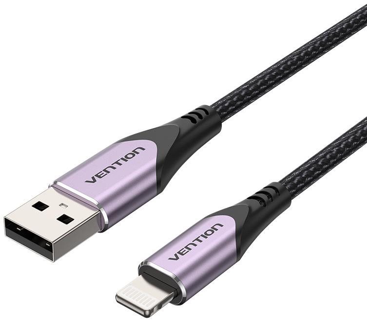 Adatkábel Vention MFi Lightning to USB Cable Purple 1M Aluminum Alloy Type