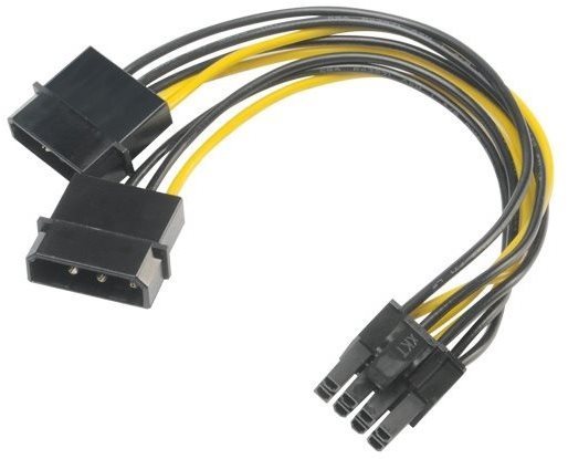Átalakító AKASA adapter - 4-tűs Molex-ről 8-tűs PCIe-re