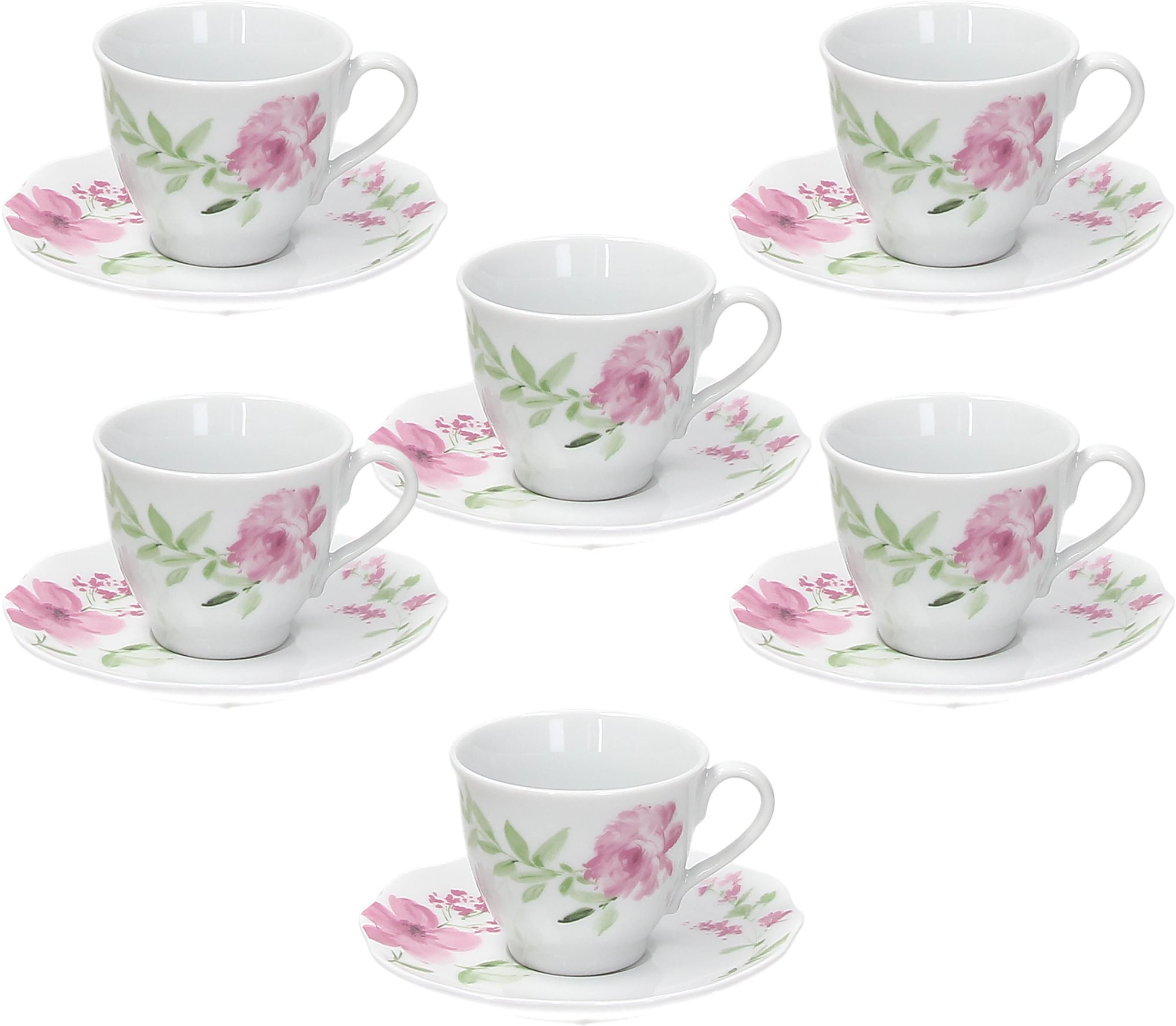 Csésze készlet Tognana Kávéscsésze és csészealj szett 100 ml 6 db WILD ROSE