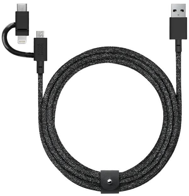 Datový kabel Native Union Belt Universal Cable (USB-C – Lighting/USB-C) 1.8m Cosmos