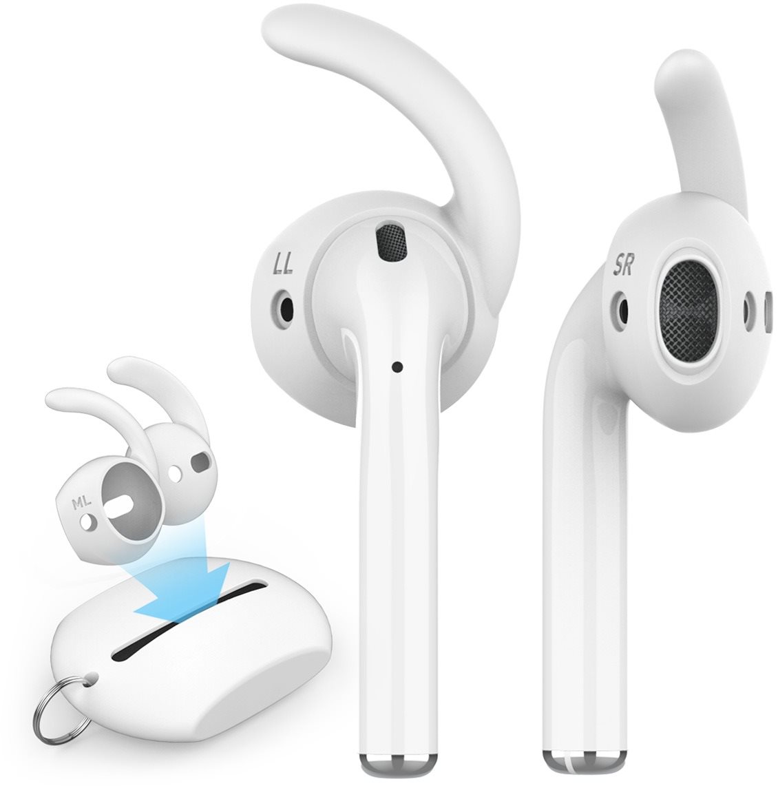 Fejhallgató fülpárna AhaStyle AirPods EarHooks 3 pár fehér