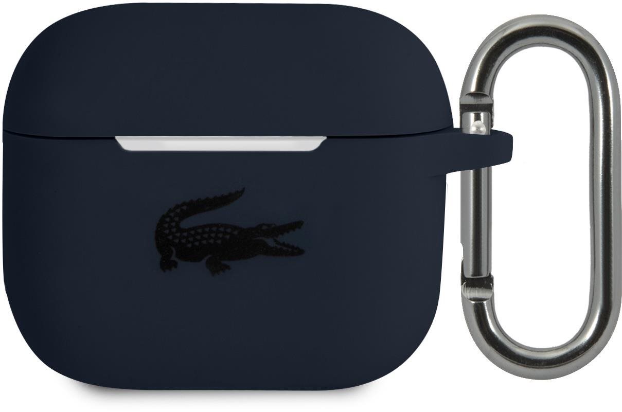 Fülhallgató tok Lacoste Liquid Silicone Glossy Printing Logo Tok az Apple Airpods 3-hoz - Navy