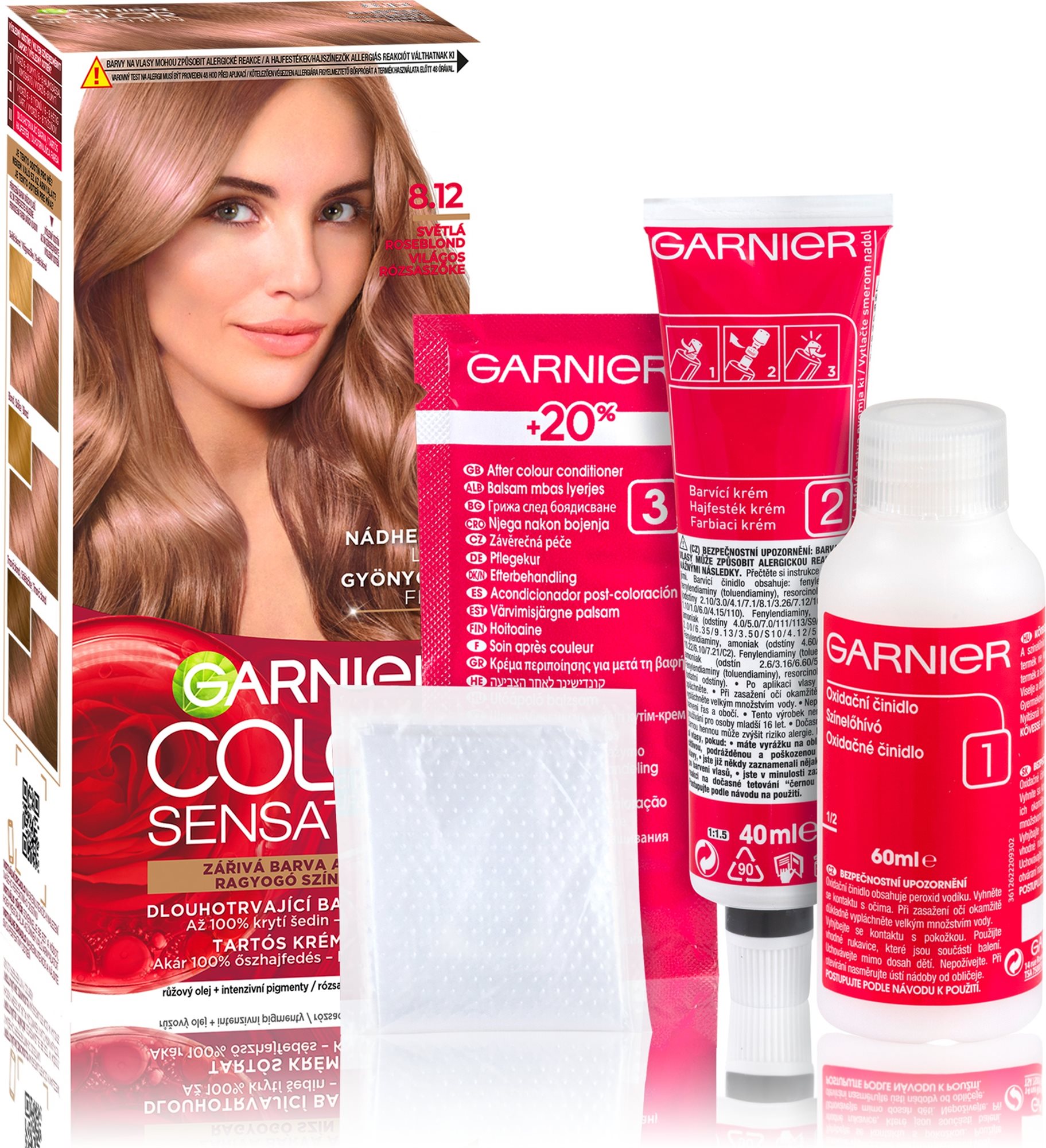 Hajfesték GARNIER Color Sensation 8.12 Világos rózsaszőke 110 ml