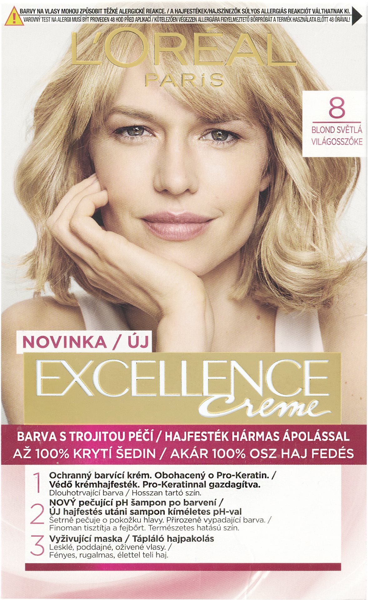 Hajfesték L'ORÉAL PARIS Excellence Creme 8 Világos szőke