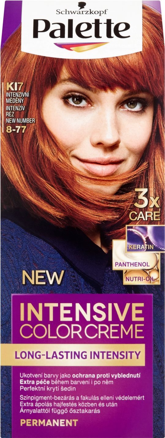 Hajfesték SCHWARZKOPF PALETTE Intensive Color Cream 8-77 (KI7) intenzív réz