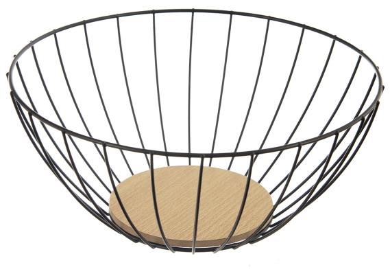Kenyérkosár Orion Gyümölcskosár fém/fa RADKA átmérő 28 cm