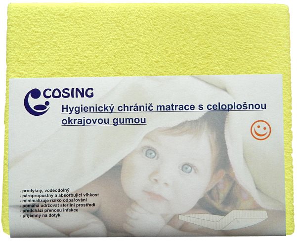 Matracvédő huzat COSING Higiénikus matracvédő membránnal 120 × 60 cm - sárga