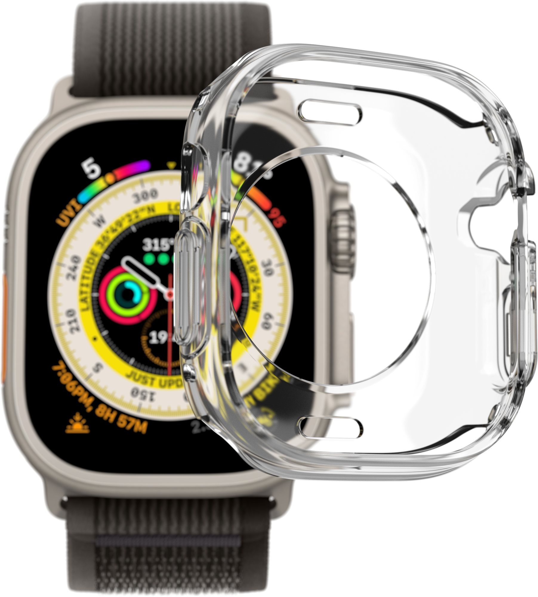 Okosóra tok AlzaGuard Crystal Clear TPU HalfCase Apple Watch Ultra tok