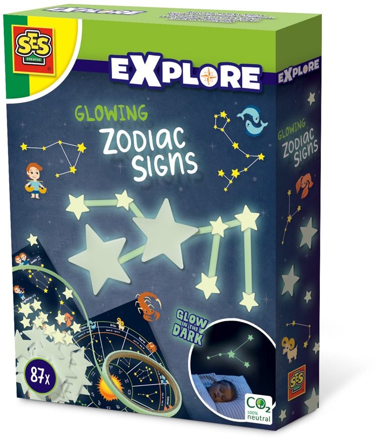 Öntapadó dekoráció Explore - Világító csillagjegyek