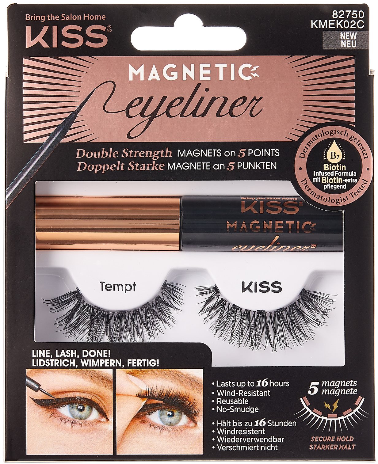 Ragasztható műszempilla KISS Magnetic Eyeliner Kit - 02
