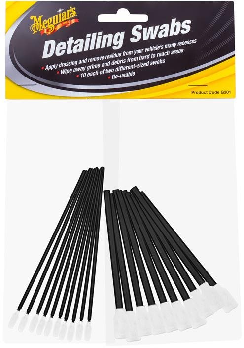 Sada autokosmetiky Meguiar's Detailing Swabs - sada 20 ks pěnových detailingových tyčinek