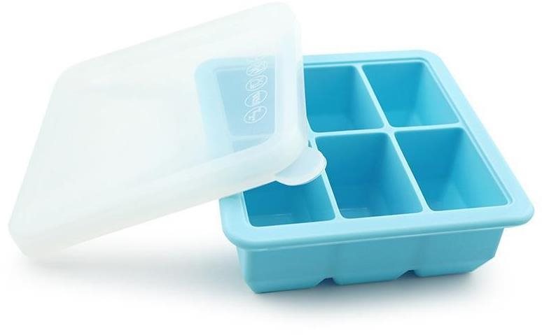 Sütőforma Haakaa szilikon forma ételek és anyatej lefagyasztásához 6×70 ml kék