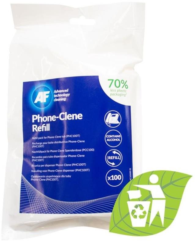 Tisztítókendő AF Phone-Clene - Utántöltő APHC100T - Tisztító egészségügyi törlőkendő telefonokhoz/telefonokhoz. (1