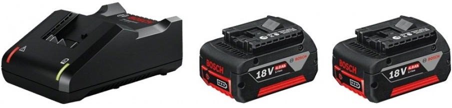 Töltő és pótakkumulátor Bosch 2× GBA 18V 4.0Ah + GAL 18V-40