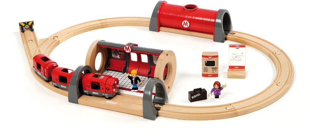 Vonatpálya Brio World 33513 Vasút készlet metrószettel és peronnal