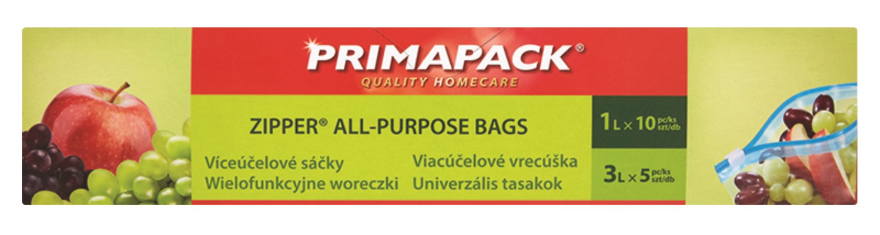 Zsák PRIMAPACK Zipper® Többfunkciós tasakok 1 l